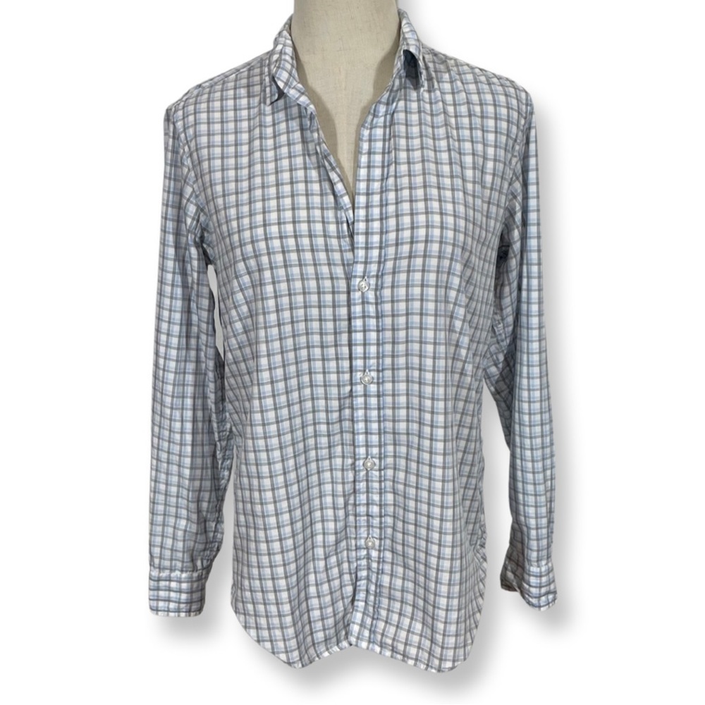 Frank & Eileen Frank Classic Button Up Shirt Tailored Fit Checkered Blue/Gray